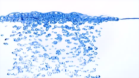 Ice-cubes-falling-under-water-in-slow-motion