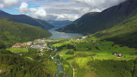 Aerial-footage-Beautiful-Nature-Norway-natural-landscape-Lodal-valley.