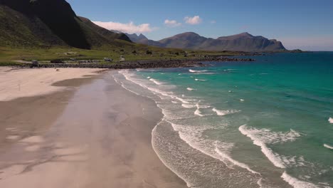 Beach-Lofoten-islands-is-an-archipelago-in-the-county-of-Nordland,-Norway.