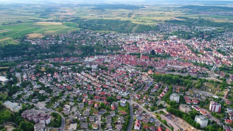 Aerial-view-Rottenburg-am-Neckar,-Germany.