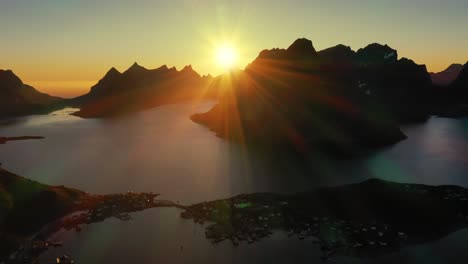 Evening-sunset-Lofoten-Islands-Norway.-Reine-Lofoten-is-an-archipelago-in-the-county-of-Nordland,-Norway.