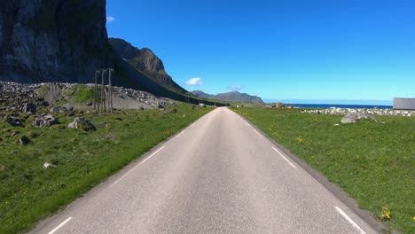 Vehicle-point-of-view-Driving-a-Car-on-a-Road-in-Norway