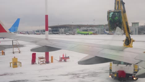 De-icing-of-airplane-before-flight.-Anti-icing-is-the-application-of-chemicals-that-not-only-deice-but-also-remain-on-a-surface-and-continue-to-delay-the-reformation-of-ice