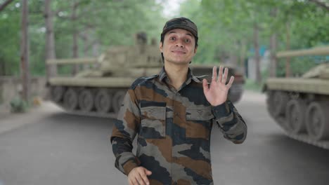Happy-Indian-army-man-waving-hello