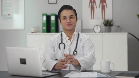 Indian-doctor-wearing-stethoscope-in-clinic