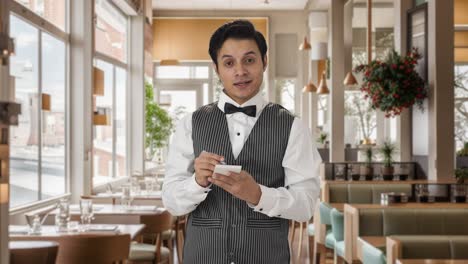 Happy-Indian-waiter-taking-order