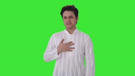Kranker-Indischer-Mann-Mit-Säureangriff-Auf-Grünem-Bildschirm