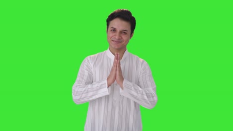 Happy-Indian-man-doing-Namaste-Green-screen
