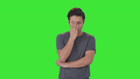 Depressed-Indian-man-thinking-about-something-Green-screen