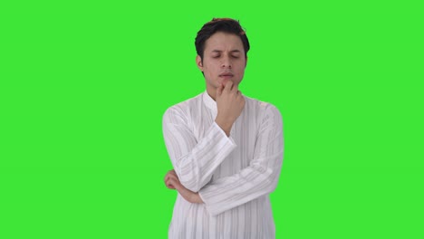 Confused-Indian-man-thinking-something-Green-screen