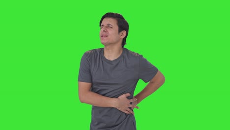 Indian-man-suffering-from-back-pain-Green-screen