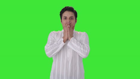 Indian-man-getting-a-shocking-news-Green-screen