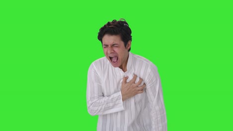 Sick-Indian-man-having-an-Heart-attack-Green-screen