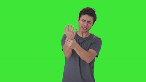 Indian-man-suffering-from-hand-pain-Green-screen