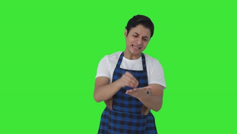 Angry-Indian-cook-shouting-on-someone-Green-screen