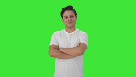 Portrait-of-Happy-Indian-man-Green-screen