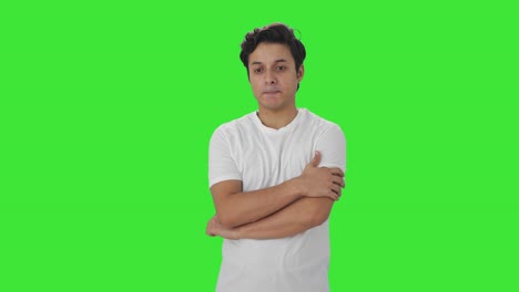 Tensed-Indian-man-thinking-something-Green-screen