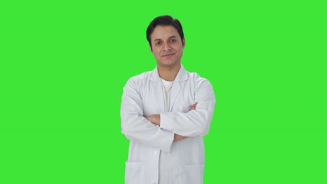 Porträt-Eines-Glücklichen-Indischen-Wissenschaftlers-Auf-Grünem-Bildschirm
