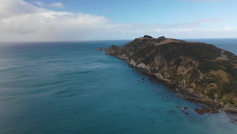 Beautiful-aerial-drone-view-of-the-scenic-coastline-of-New-Zealand's-South-Island
