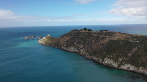 Scenic-aerial-view-of-the-rugged-pacific-coastline-along-New-Zealand's-South-Island