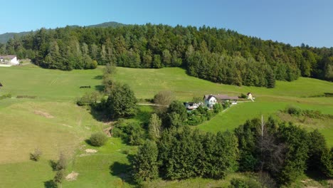 Drone-view-of-rural-settlement-in-the-city-of-Lasko,-Slovenia,-Europe