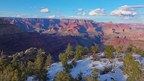 Panoramic-Winter-View-Of-Famous-Grand-Canyon-National-Park-In-Arizona,-USA