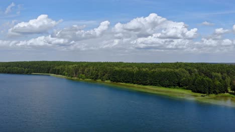 Aerial-view-of-the-Gwiazda-Lake-in-Kaszuby,-north-Poland
