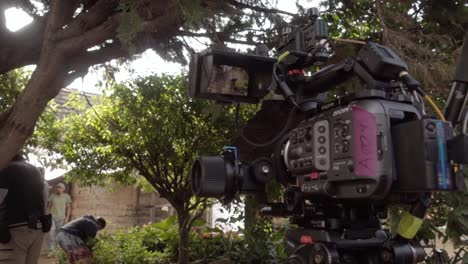 Slow-motion-shot-of-a-Sony-FX6-cinema-rig-set-up-ready-to-shoot-on-a-film-set