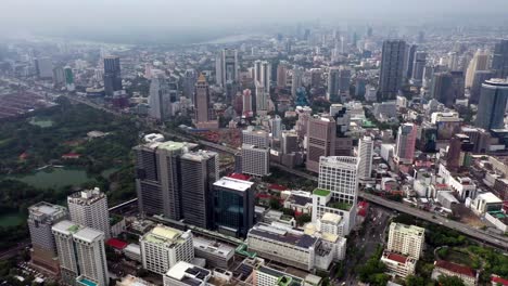 Aerial-View-of-Bangkok-City-and-Skycrapers