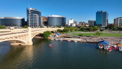 People-paddle-boating-on-Tempe-Town-Lake