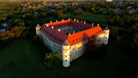 A-Majestic-View-of-Petronnel-Castle-in-Austria---Aerial-Panning
