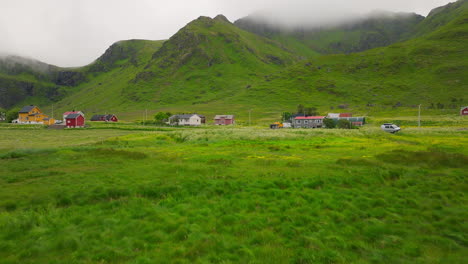 Rural-village-in-Lofoten-countryside
