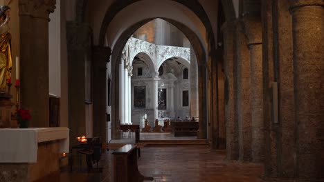 Wide-Shot-of-People-Praying-Inside-of-Franciscan-Church