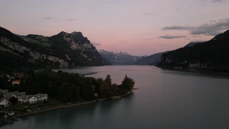 Drone-view-over-Lake-Walensee-in-canton-St