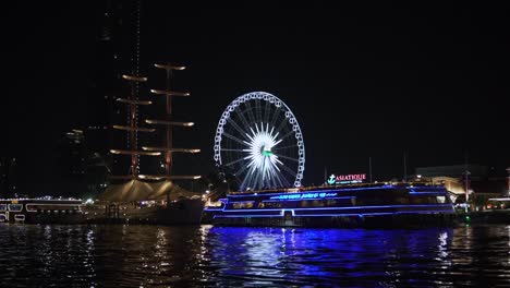 A-night-view-of-the-Ferris-wheel-and-Asiatique-The-Riverfront-on-the-Chao-Phraya-River-in-Bangkok