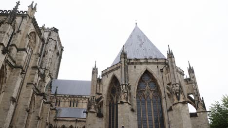 Slow-panning-shot-of-the-beautiful-historic-York-Minster-Cathedral