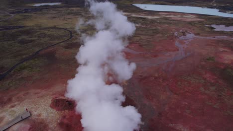 Sulfur-vapor-smoke-coming-out-of-a-chimney-vent-in-an-Icelandic-geothermal-area