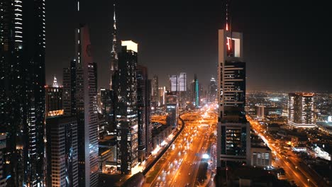 Nightview-from-a-skyscraper-in-Dubai,-UAE
