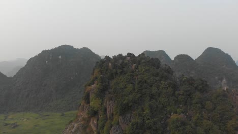 Aerial-view-of-Phong-nha-ke-bang-sign-Vietnam-at-Mountain
