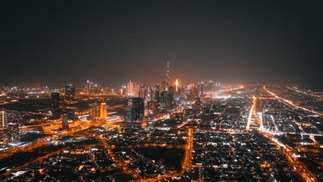 Moving-Timelapse-of-Aerial-footage,-Dubai,-UAE