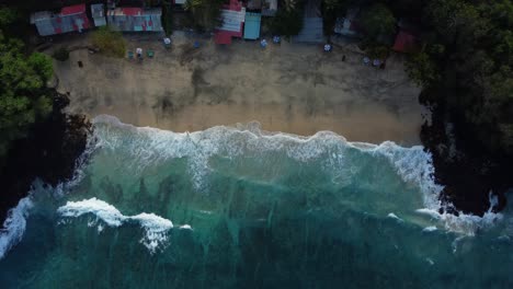 Aerial-4K-Drone-Footage:-Tranquil-Secret-Beach,-Padangbai,-East-Bali