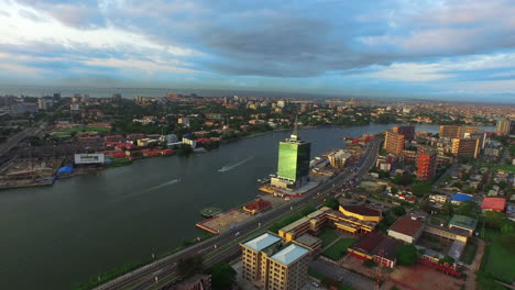 Victoria-Island,-Lagos,-Nigeria---aerial-view