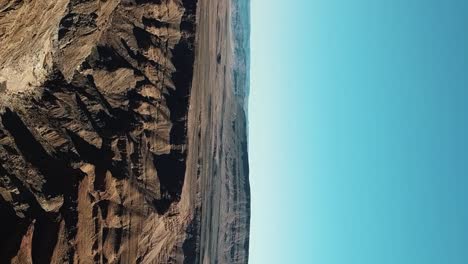 Aerial-Vertical-Shot-Fish-River-Canyon-in-Namibia,-Africa
