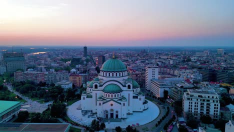Belgrade-Golden-Hour-360°-Panorama,-Aerial,-St