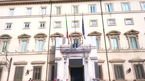 Chigi-Palace-in-Rome,-seat-of-the-Council-of-Ministers-and-the-official-residence-of-the-Prime-Minister-of-Italy-located-in-the-square-Piazza-Colonna