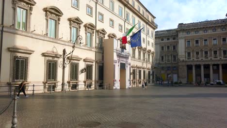 Chigi-Palace-in-Rome,-seat-of-the-Council-of-Ministers-and-the-official-residence-of-the-Prime-Minister-of-Italy-located-in-the-square-Piazza-Colonna