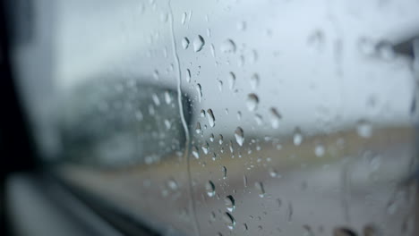 Mirror-of-car-in-rainy-day-drops-of-water-in-car-glass