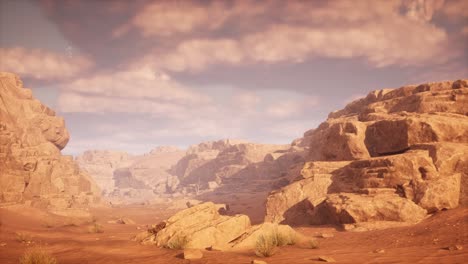an-arid-rocky-desert-environment,-3D-animation,-animated-scene,-camera-dolly-right