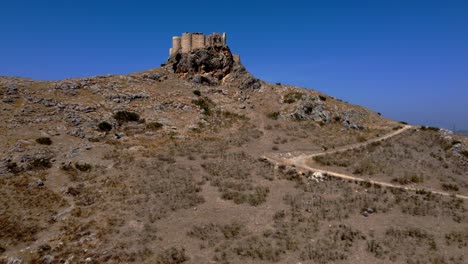 Turkey-Castles:-Tumlu-Castle:-A-Drone's-Historic-Perspective,-Aerial-Turkish-Castle-Treasures-in-4K