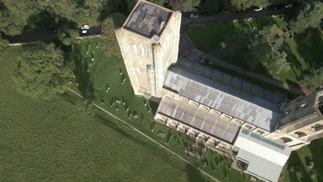 Oben-Ansicht-Der-Mittelalterlichen-Architektur-Der-Wymondham-Abbey-In-Norfolk,-England,-Vereinigtes-Königreich